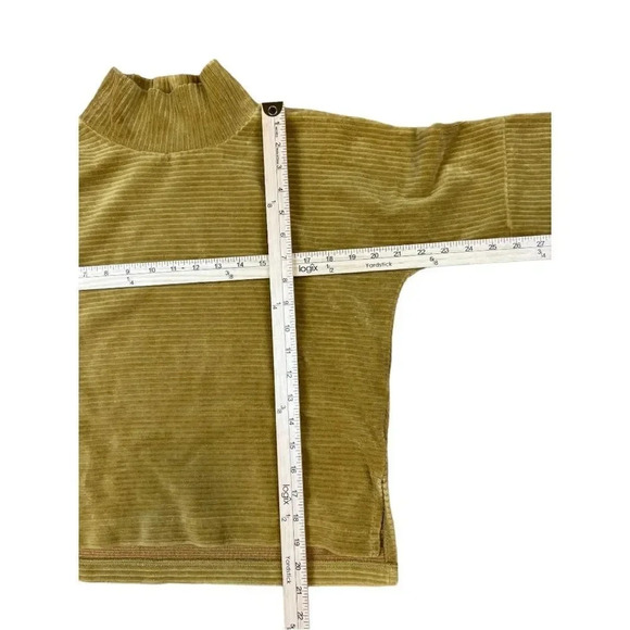 Madewell Texture & Thread Velour Corduroy Mockneck Top XS Boxy Comfort - Picture 6 of 12